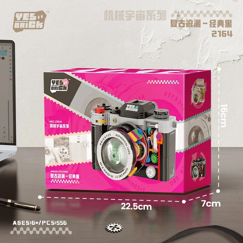 New Originality Building Blocks Retro Film Digital Camera Model Desktop Decoratio Puzzle Games Children Toys Girl Birthday Gift