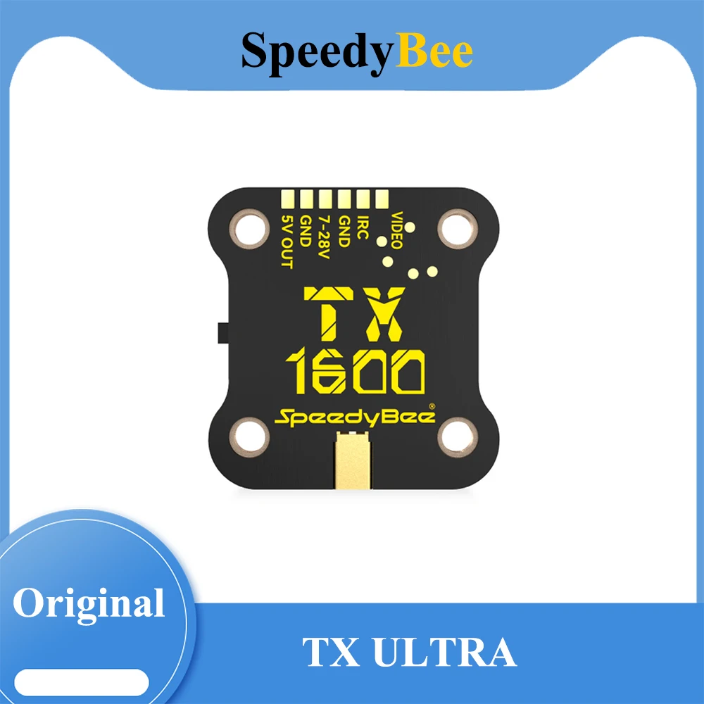 

Видеопередатчик SpeedyBee TX ULTRA TX1600 5.8ГГц 48 каналов 1.6Вт аналоговый VTX с высокоэффективным радиатором 2-6S LIPO 20X20мм для FPV-дронов дальнего радиуса действия