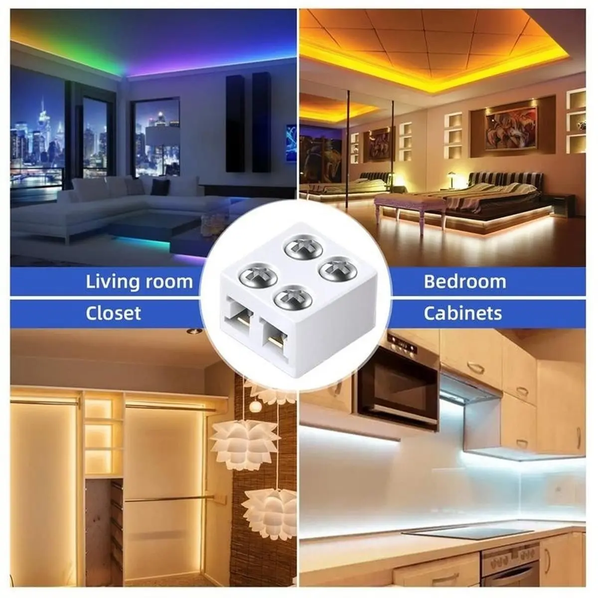 L70A 20pcs LED Light Strip Connectors 8mm LED Connector User-Friendly LED Connecting Versatile LED Strip Light Connectors