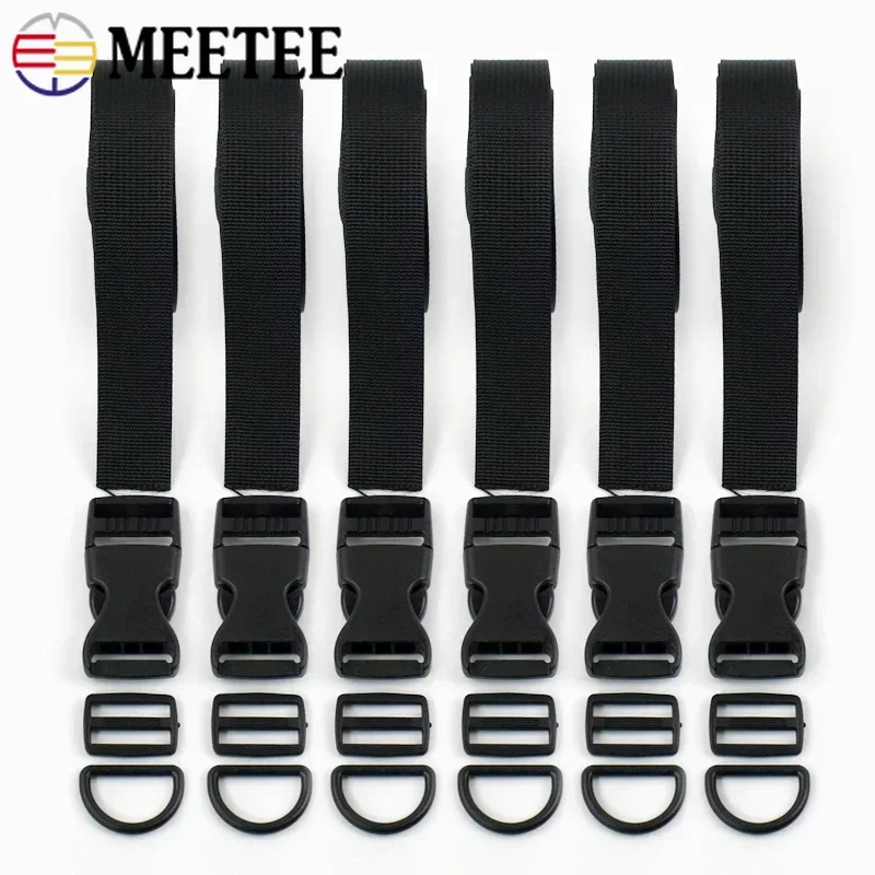 2/5/10Set 25mm Plastic Buckles Nylon Webbing Release Buckle Tri-Glide Sliders D Ring Adjust Clasp Bag Strap Repair Accessories