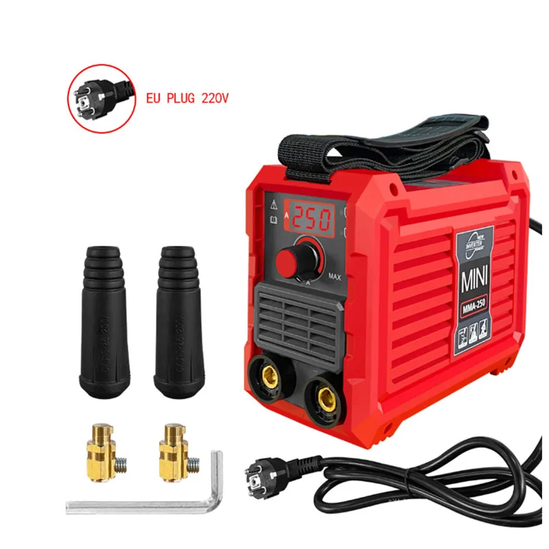 

MMA-250 Mini Inverter Welder Portable 220V DC Arc Welding Machine with Strap Pure Copper IGBT Welder for Home DIY Repairs