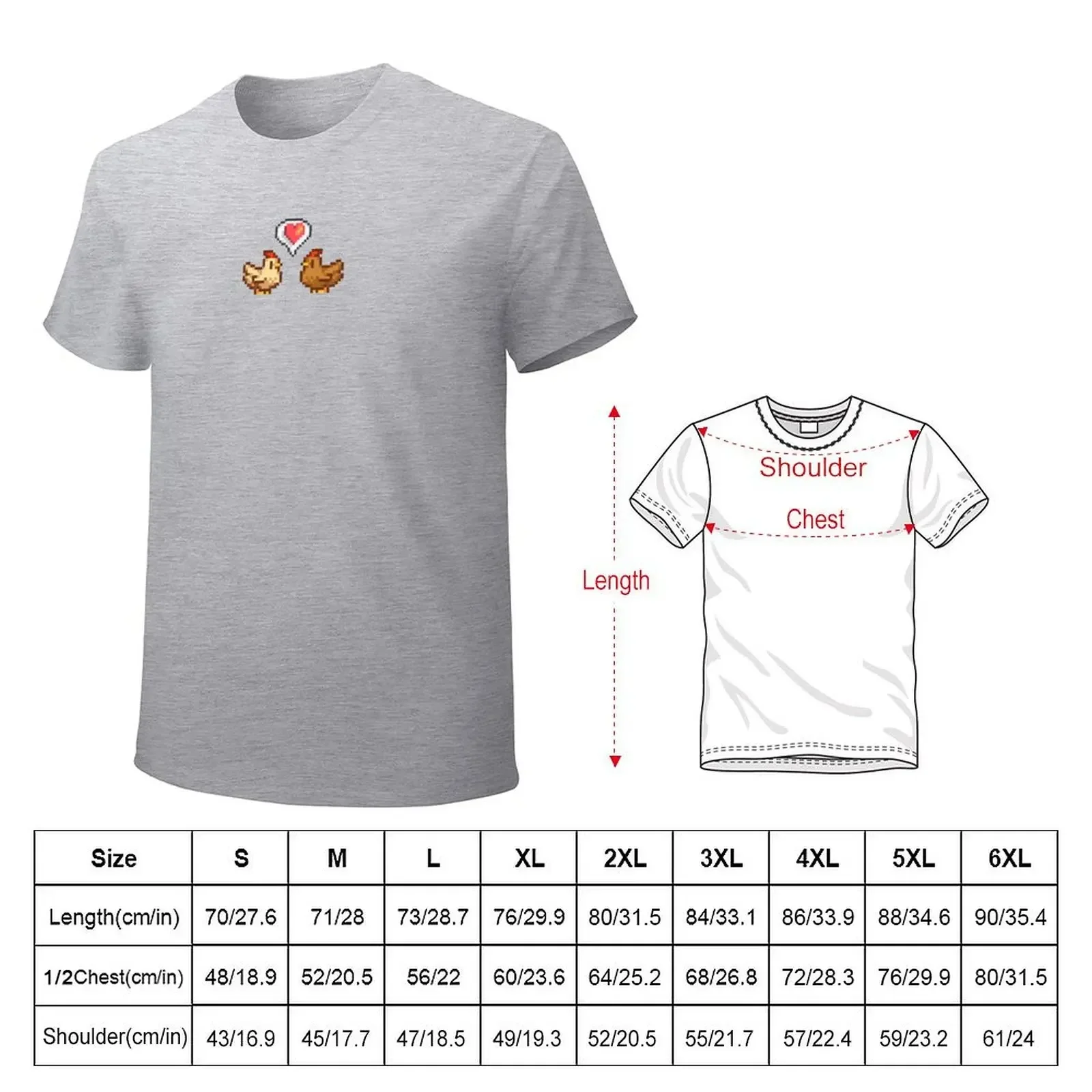 Stardew Valley Chicken Love T-shirt boys whites cute clothes t shirts for men graphic