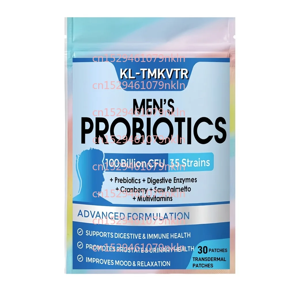 

30 Patches Probiotics Transdermal Patches for Men Support Digestive Health,Probiotic Prebiotics Enzymes for Prostate Health