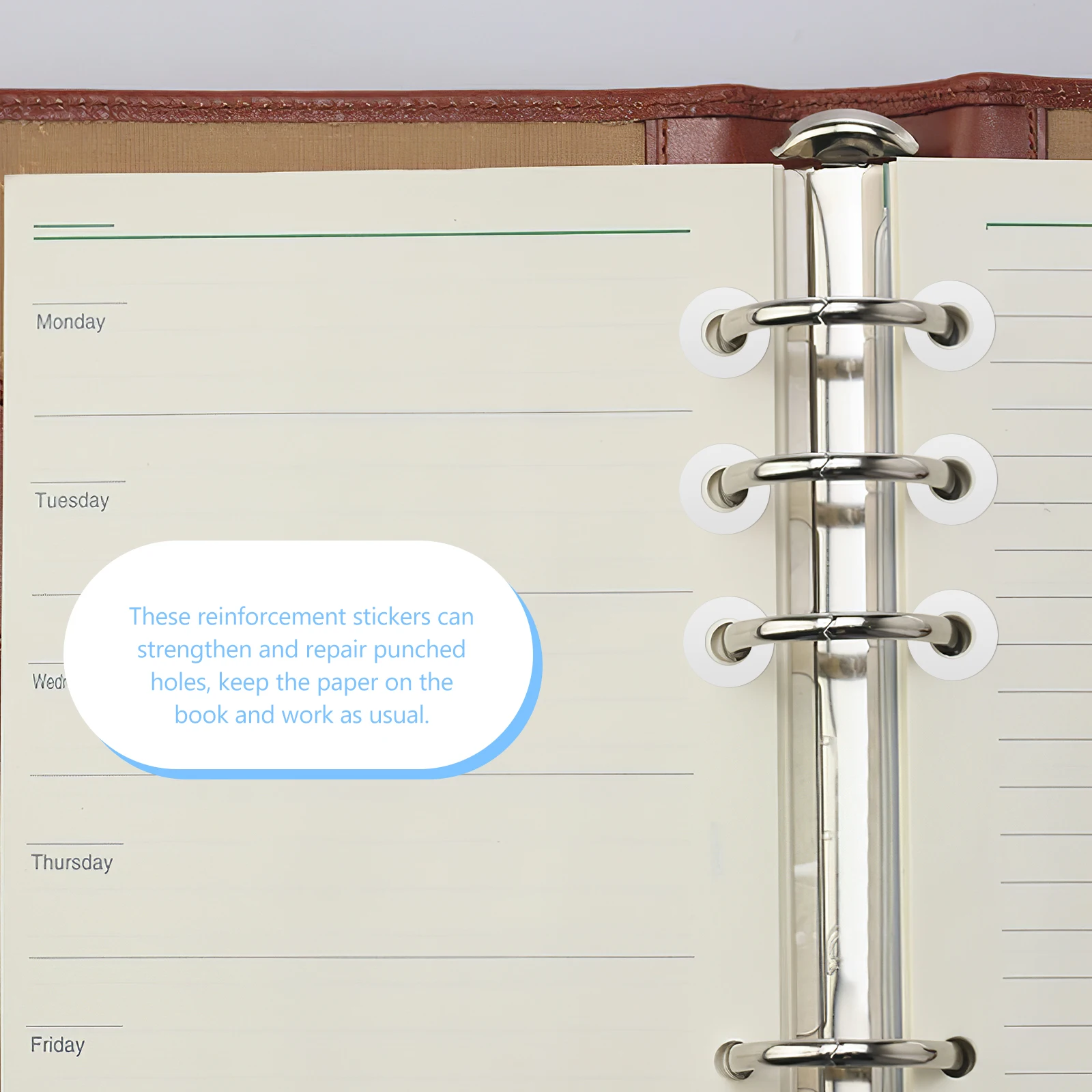 2000 stks Boek Versterken Bindmiddel Reparatie Kantoorbenodigdheden Ronde Papierversterking Stickers Losbladige Perforator Reparatie Etiketten Voor