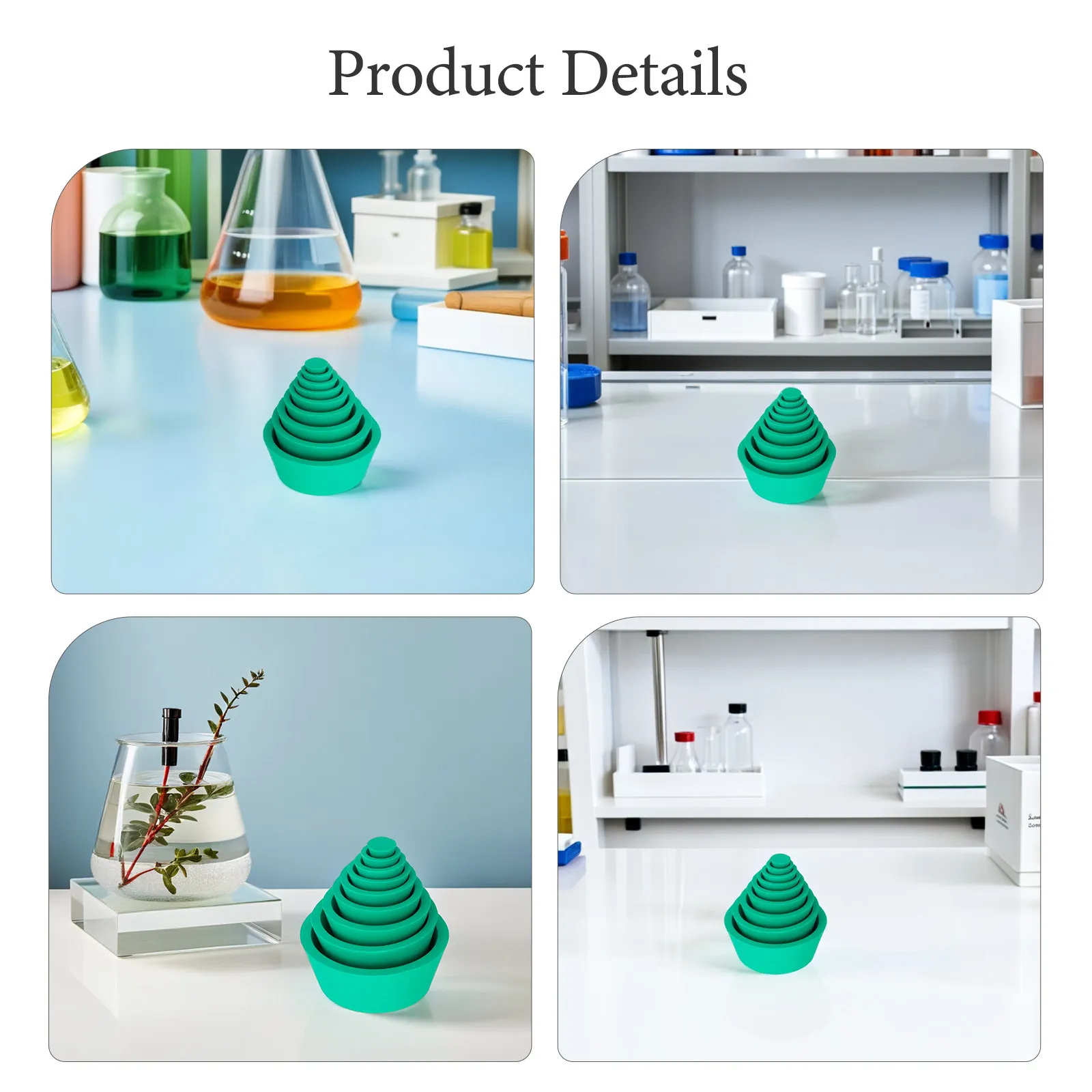 2Sets Buchner Funnel Flask Adapter Chemical Resistant Rubber Stopper Laboratory Filter Adapter Cones Smooth Surface Wear