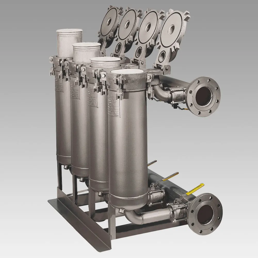 Custom industrial filtration equipment for multi-stage filters for liquid water