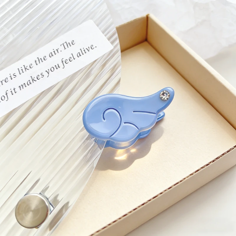 

Sweet Princess Angel Wing Acetic Acid Hair Clips Kids Rhinestone Bangs Clip Cute Shark Hair Claw Headwear Exquisite Shark Clips