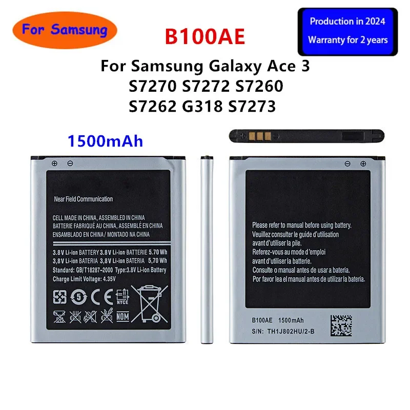 

Brand New B100AE 1500mAh Battery For Samsung Galaxy Ace 3 S7270 S7272 S7260 S7262 G318 S7273 Mobile Phone Battery