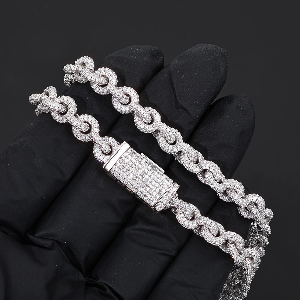

New Hip Hop Men's Jewelry Ice O-Chain Cubic Zirconia Diamond Brass Cuban Necklace Women's Luxury Gift