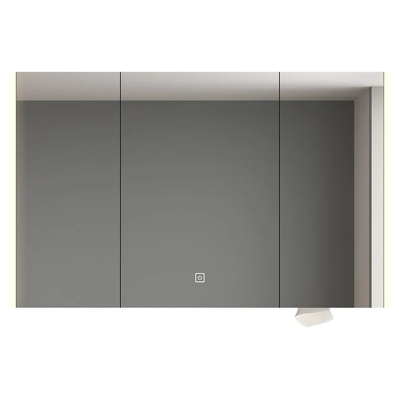 

Stainless steel mirror cabinet 90 high intelligent mirror cabinet separate drain plate wall-mounted bathroom storage integrated