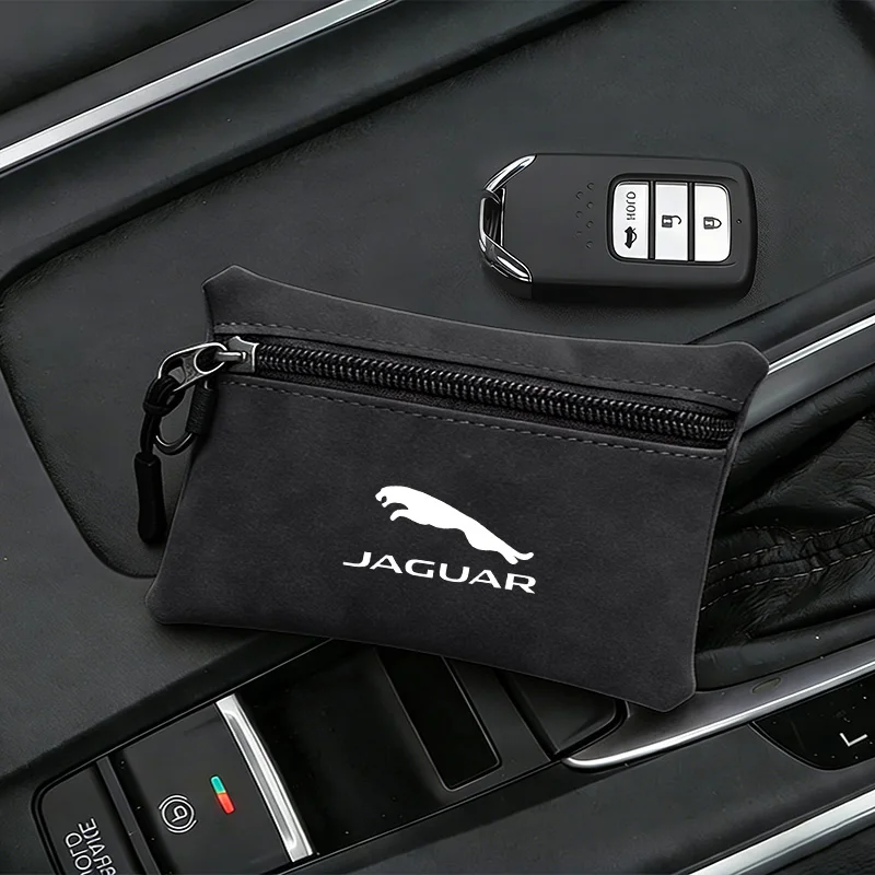 

Fashion Car Logo Suede Wallet Zipper Key Bag Coin Bag Women Men For Jaguar XK XF XJ XE XFR XJS XJL XEL XFL X-TYPE S-TYPE F-PACE