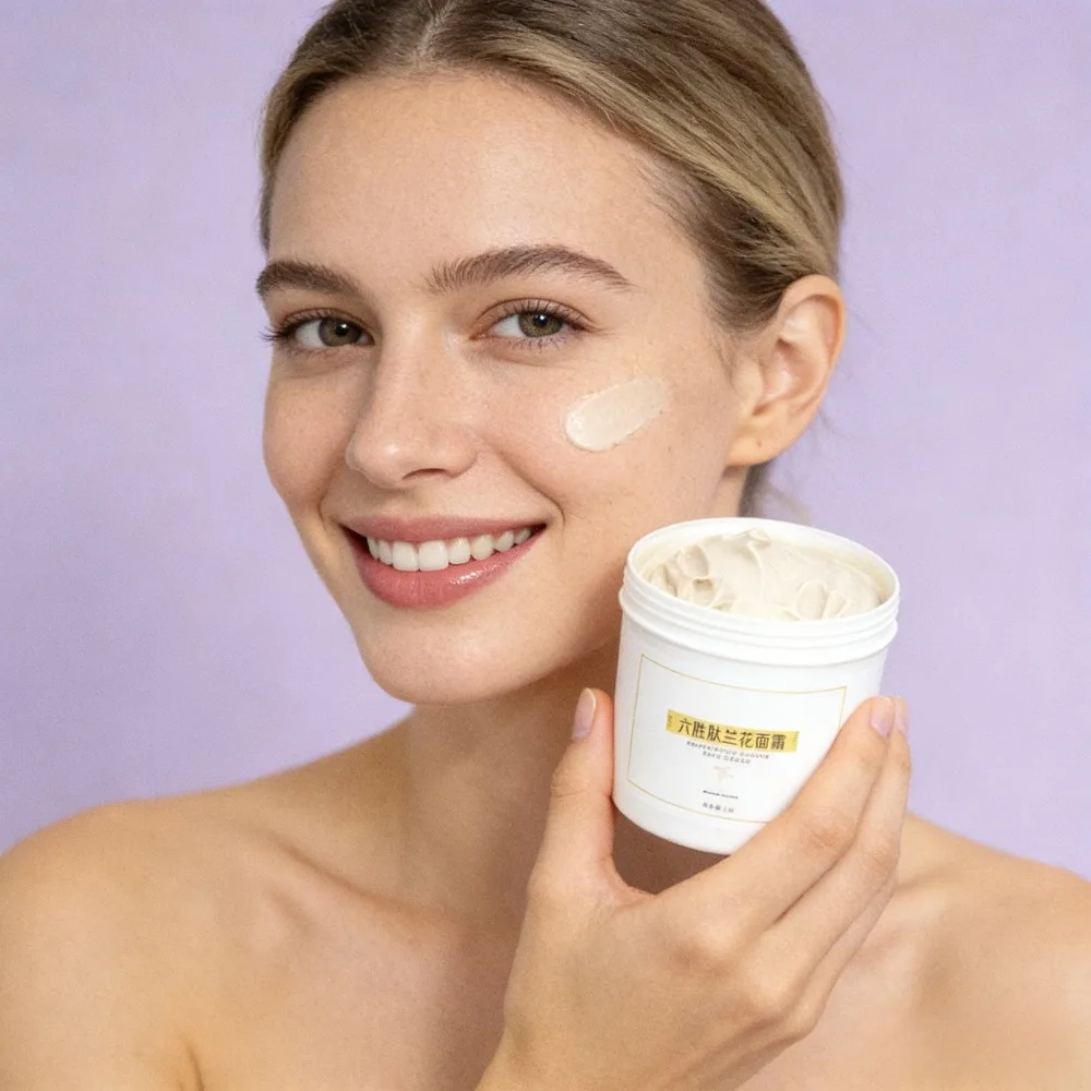 

Крем для лица с орхидеей и гексапептидами, глубоко питающий и увлажняющий, для женщин, успокаивает и удерживает влагу в коже, 1 кг