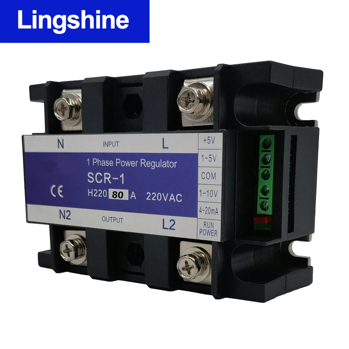 Single-phase Voltage Regulator Power Controller Module  0-10V 4-20mA 1-5V Potentiometer Control 80A 220VAC