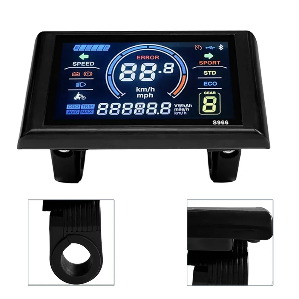 24-72V Scooter Display LCD Display With SM Plug/ Waterproof Plug Electric Bike S966 Colorful Display Control Panel Scooter Parts