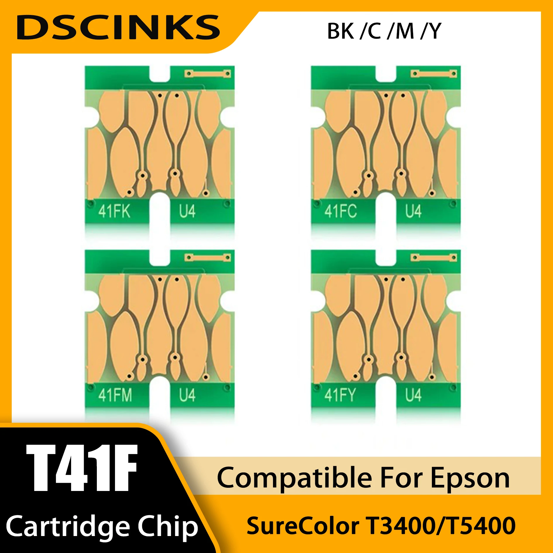 

For Epson T41F Chip 350ML T41F2 T41F3 T41F4 T41F5 One Time Use Chip for Epson SureColor T3400 T5400 Printer