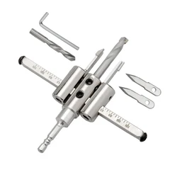 1PC Adjustable Aircraft Type Hole Opener 6.35mm MAX Handle Sound Tube Light Gypsum Board Ceiling Alloy Woodworking Hole Drill