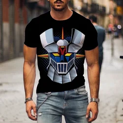 2024 Summer Hot Mazinger Z T-shirt Men's Animation Robot 3D Printing Short Sleeve Large Size Loose Comfortable Breathable Top