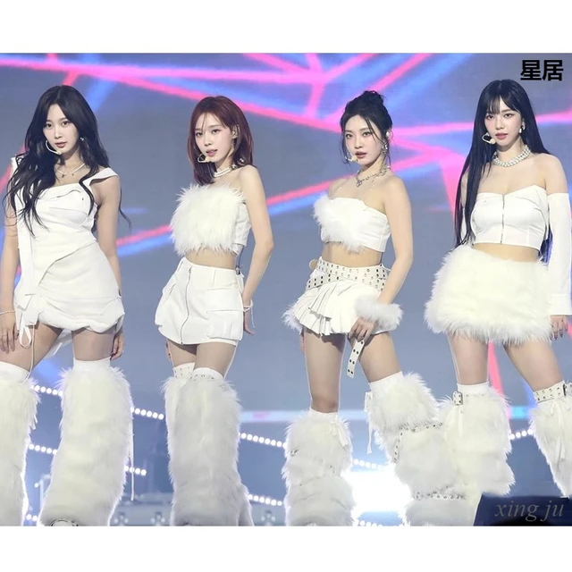 Kpop damska grupa jazzowa kostiumy do tańca biała smukła kamizelka krótkie bluzki seksowna na suwak krótka spódniczka występ na scenie stroje do klubów nocnych