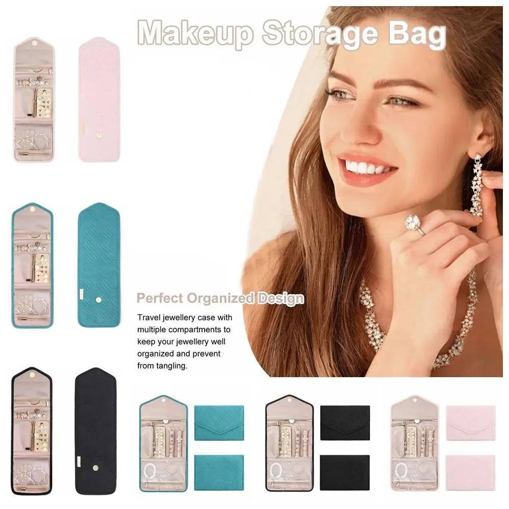 

Polyester Jewelry Storage Roll Bag Large Capacity Cotton Jewelry Display Organizers Zippered Pocket Roll Jewelry Organizer Gift