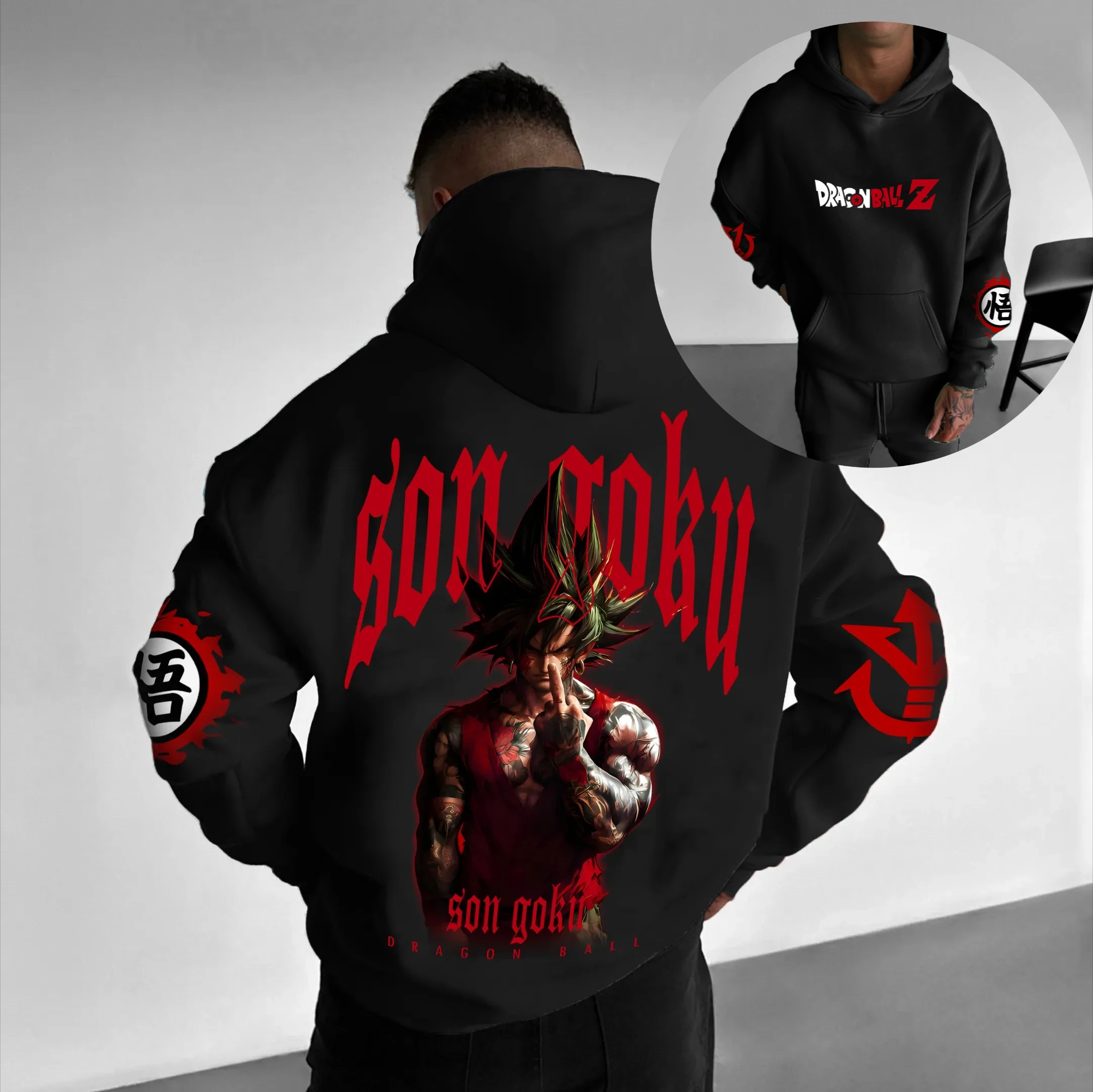 

Dragon Ball Parent-child Clothing Autumn Winter Japanese Hot-blooded Anime Classic Characters Comfortable Hoodie Men's and Women