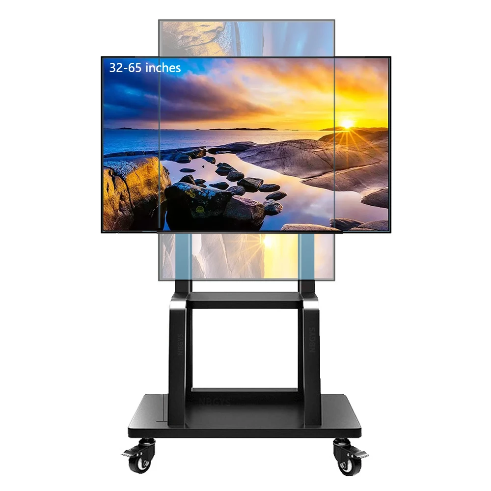 

32-65 inch mobile TV cart, horizontal and vertical screen, live broadcast, floor stand, all-in-one machine