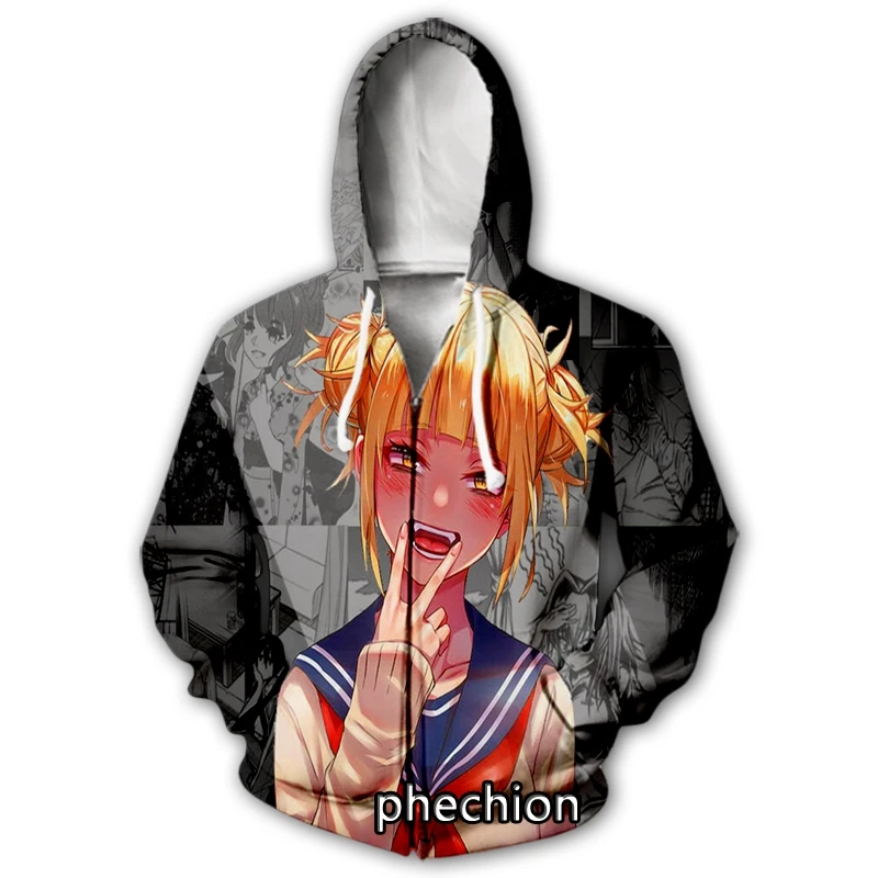 

phechion New Men/Women Cute Himiko Toga 3D Print Casual Zipper Hoodies Fashion Coat Hip Hop Clothing Tops Sports Zip Hooded B66