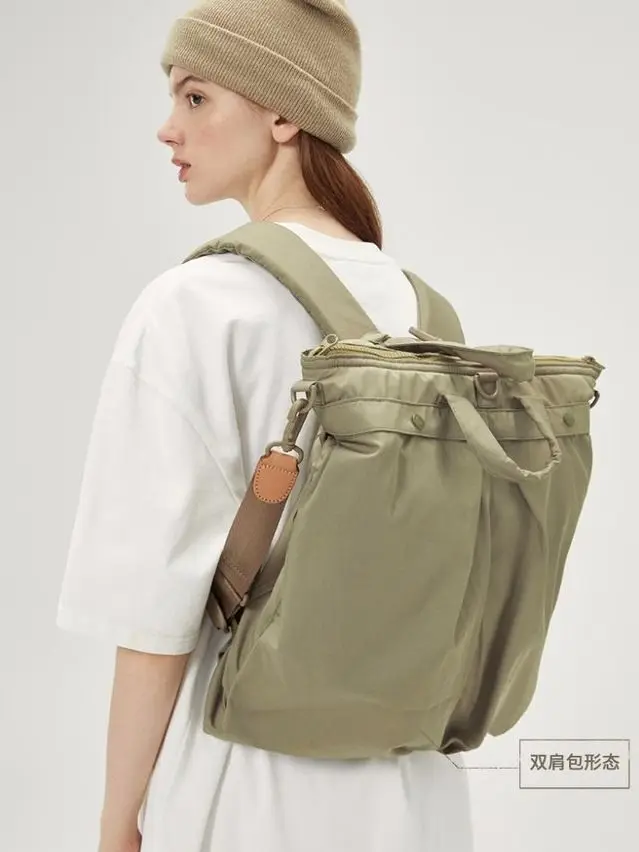 Backpack Women Nylon Splash-proof Fashion Vintage Simple Office Lady Shoulder Bag Handbag Unisex