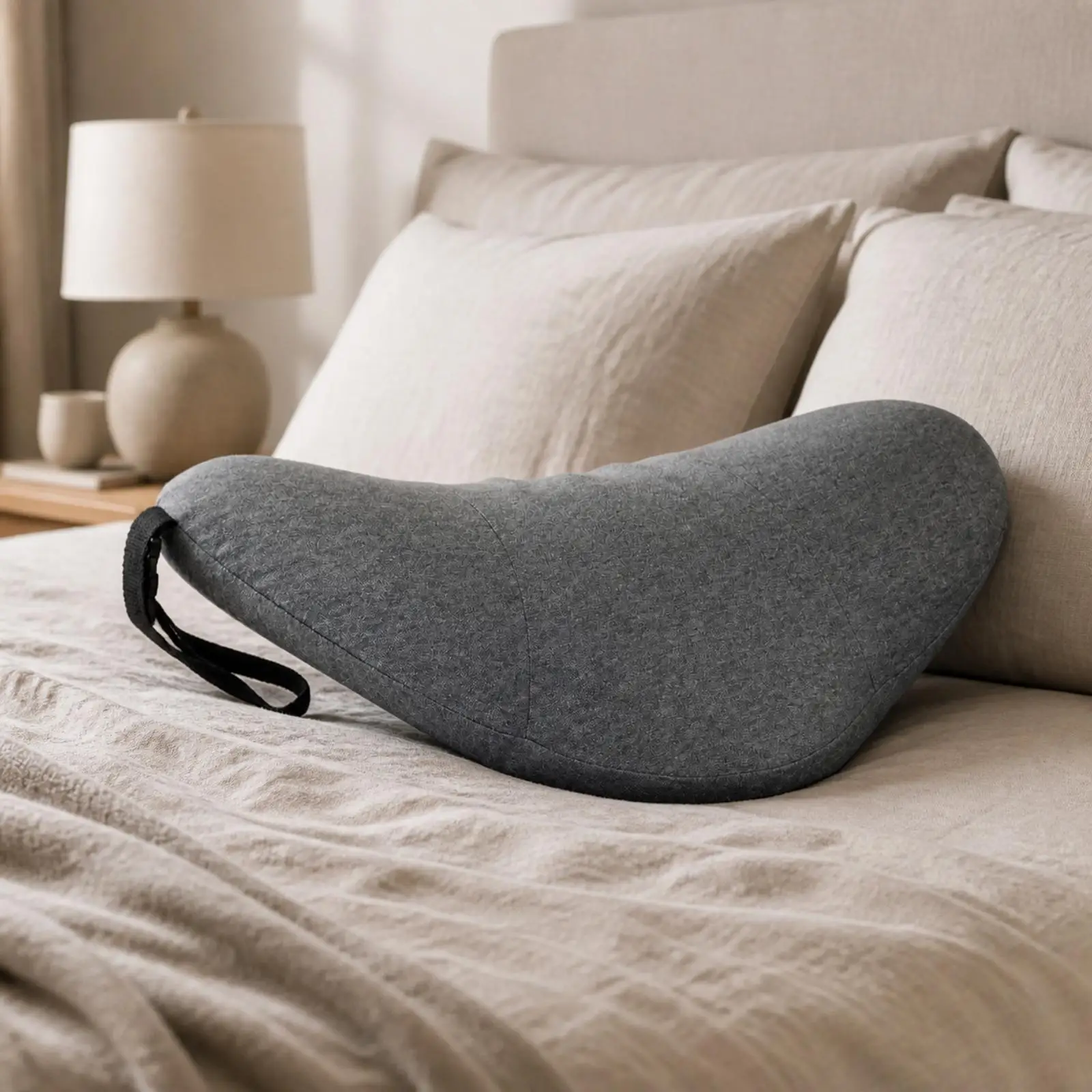Contoured Support Pillow Memory Foam Cushion for Bed Office Chair Car with Breathable Cover and Easy Carry Strap