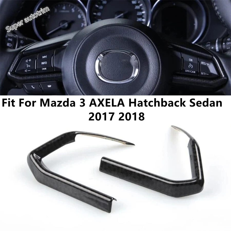 

Car Steering Wheel Button Panel Strip Decoration Cover Trim For Mazda 3 AXELA Sedan Hatchback 2017 2018 Accessories Interior