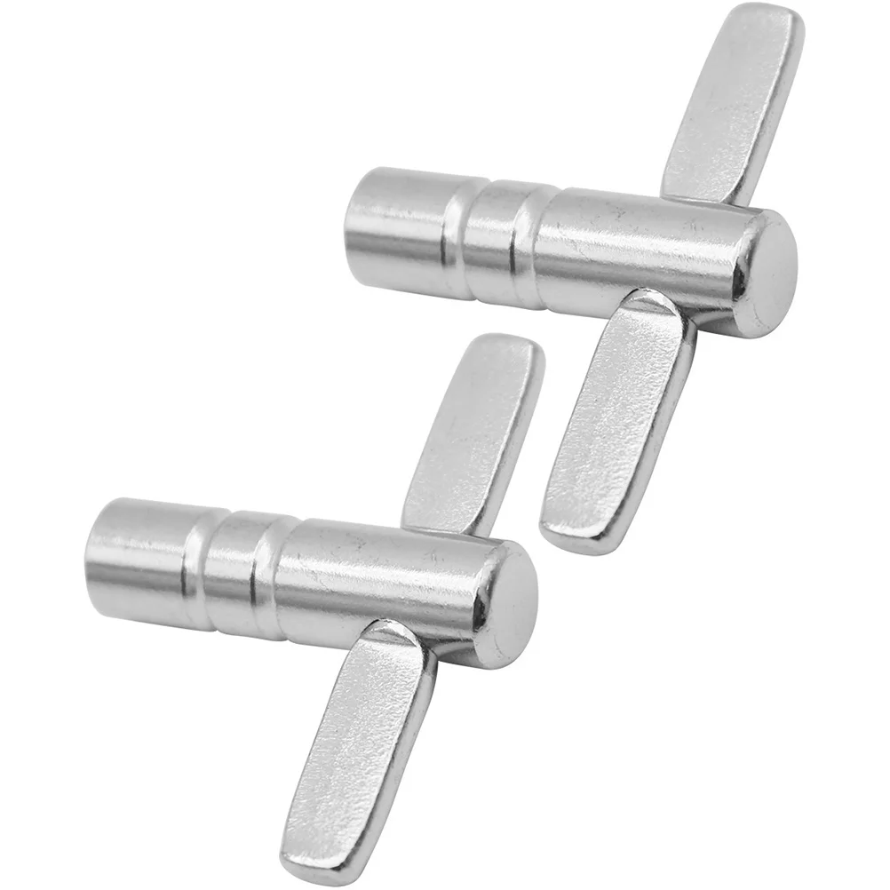 

2 Pcs Wrench Drum Kit Accessories Musical Instrument Snare Key Silver Tool Keys