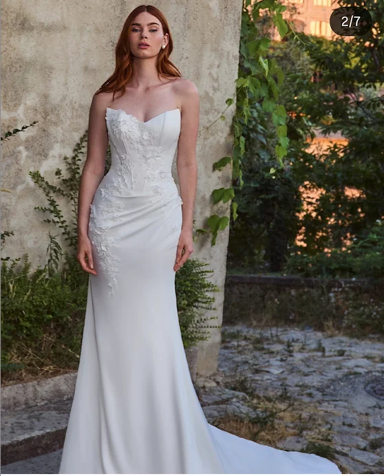 فستان زفاف أنيق من الساتان من فيستدو دي نوفيا بطول الأرض للنساء حورية البحر المذهلة مخصص للتدابير