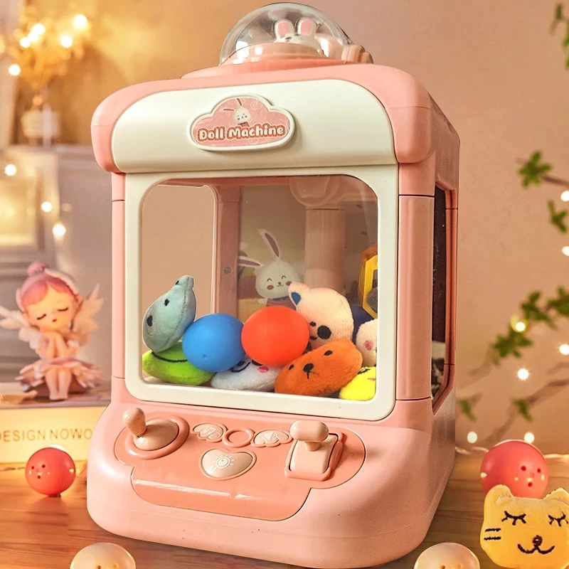 Automatic Claw Machine Doll Machine Children Operated Play Game Music Mini Claw Catch Toy Small Clip Doll Machine for Kids Gift