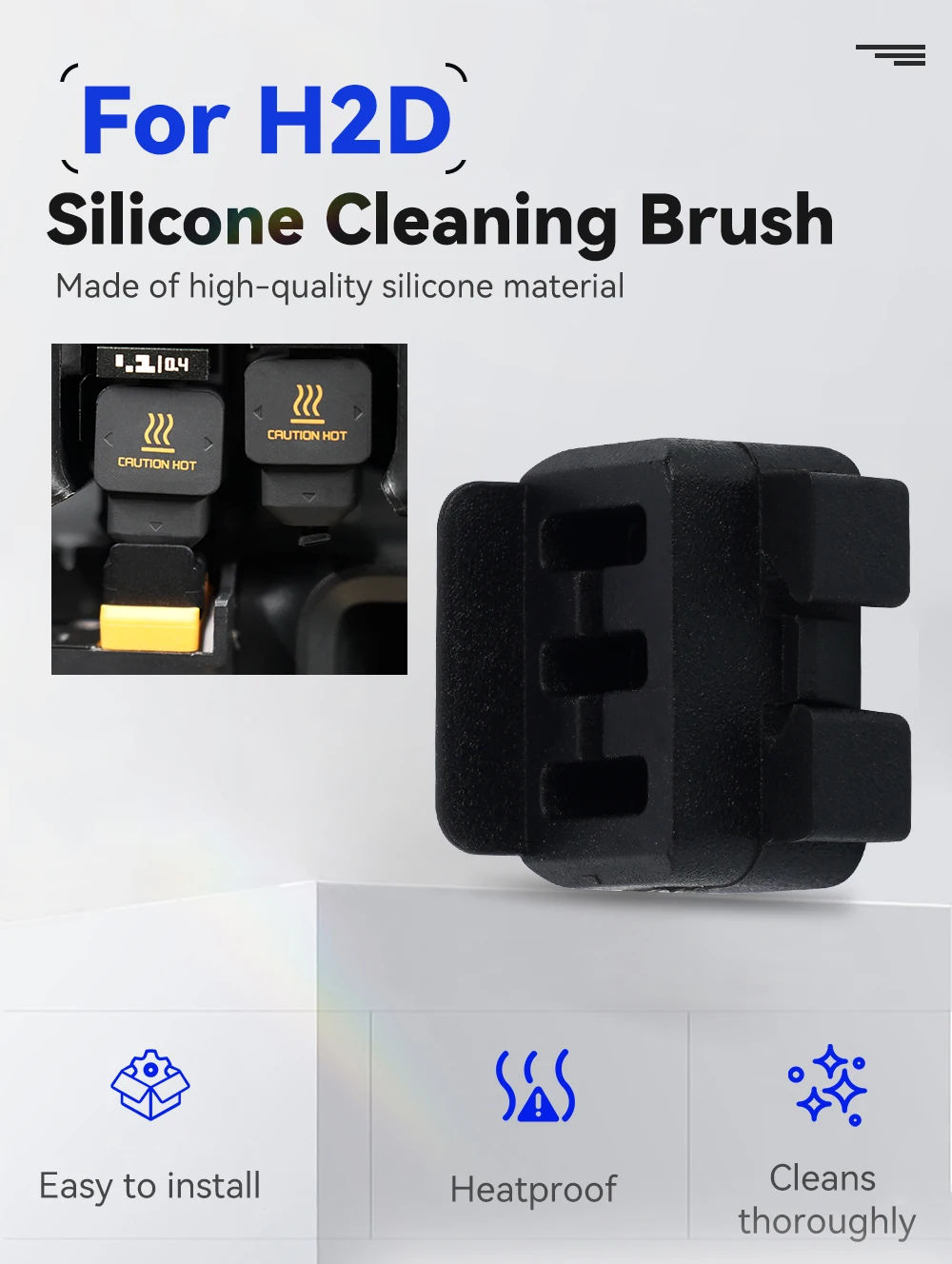 New Nozzle wiper For Bambu Lab H2D hotend 1/2/3/4/5/10pcs For Bambu Lab H2D Hotend Nozzle Silicone Brush Cleaning Tool