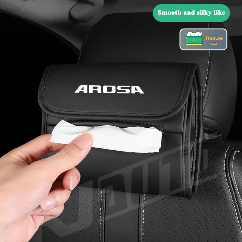 

1Pcs Car Tissue Holder Backrest Hanging Car Towel Paper Storage Bag Leather Soft Durable Car Tissue Box For Seat Arosa