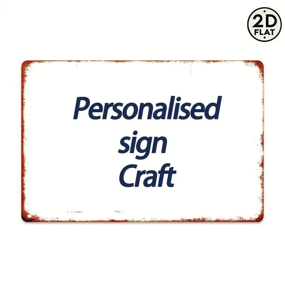 CIFbuy Customizable 8x12Inch Frameless Metal Wall Sign 2D Flat Personal Text Photo Easy‑Hang Indoor Outdoor Garden Home Cafe Gar