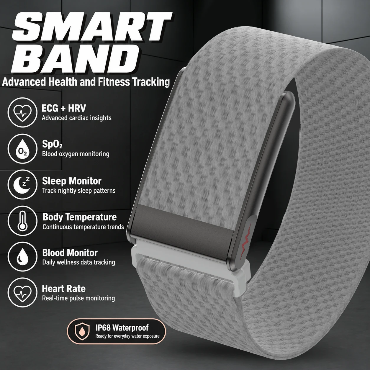 IP68 Sport Fitness Tracker Ultra-Light Blood Oxygen Pressure Blood Lipid Waterproof 2026 NEW Smart Bracelet Band for Men Women