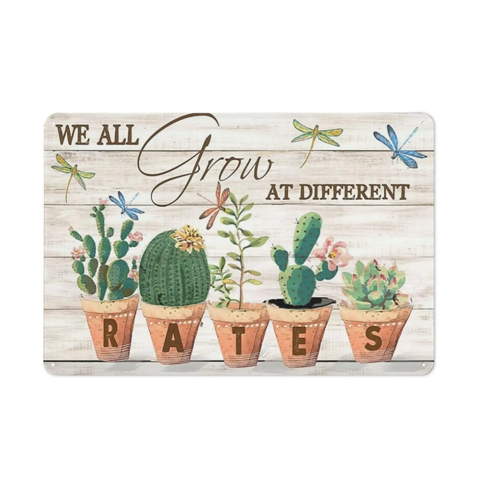 Rustic Metal Tin Sign We All Grow At Different Rates Wall Art Family Sign Wall Art Decor Birthday Christmas Wedding Housewarming