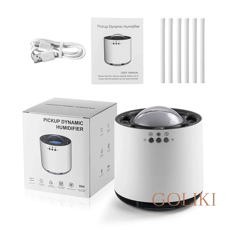 800ml Luftbe feuchter intelligent stumm buntes Umgebungs licht USB tragbarer Luft verteiler dynamischer Sound Pickup Schlafzimmer Nebel macher nach Hause