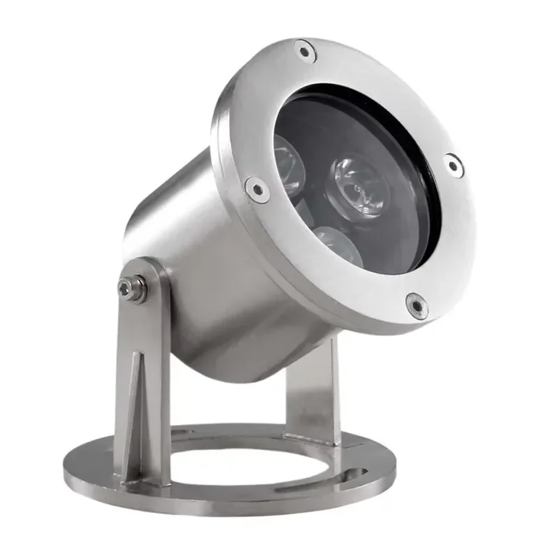 3W Stainless Steel LED Underwater Pool Light 3000K 6000K Monochrome Submersible Lamp for Swimming Pond Fountain Garden