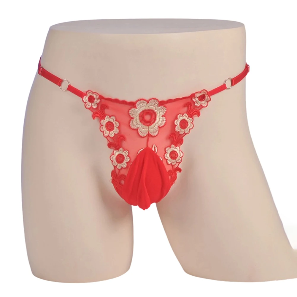 

Мужские трусы с вышивкой, прозрачные стринги с регулируемой талией, нижнее белье с низкой посадкой, стринги, нижнее белье, футболки