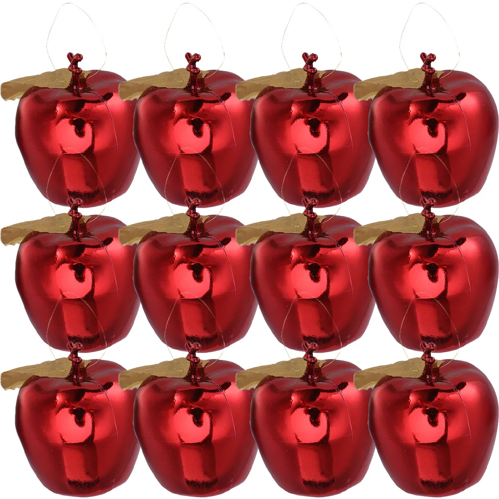 

12pcs Christmas Apple Hanging Decor Cloth Xmas Tree Ornaments Festival Adornment For Party Home Garden Courtyard Pendant