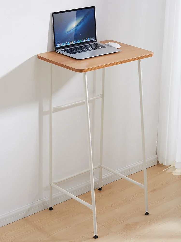 Standing Desk Simple High Legged Laptop Desk Thick Steel Pipe Writing Desks Movable Adjustable Computer Tables