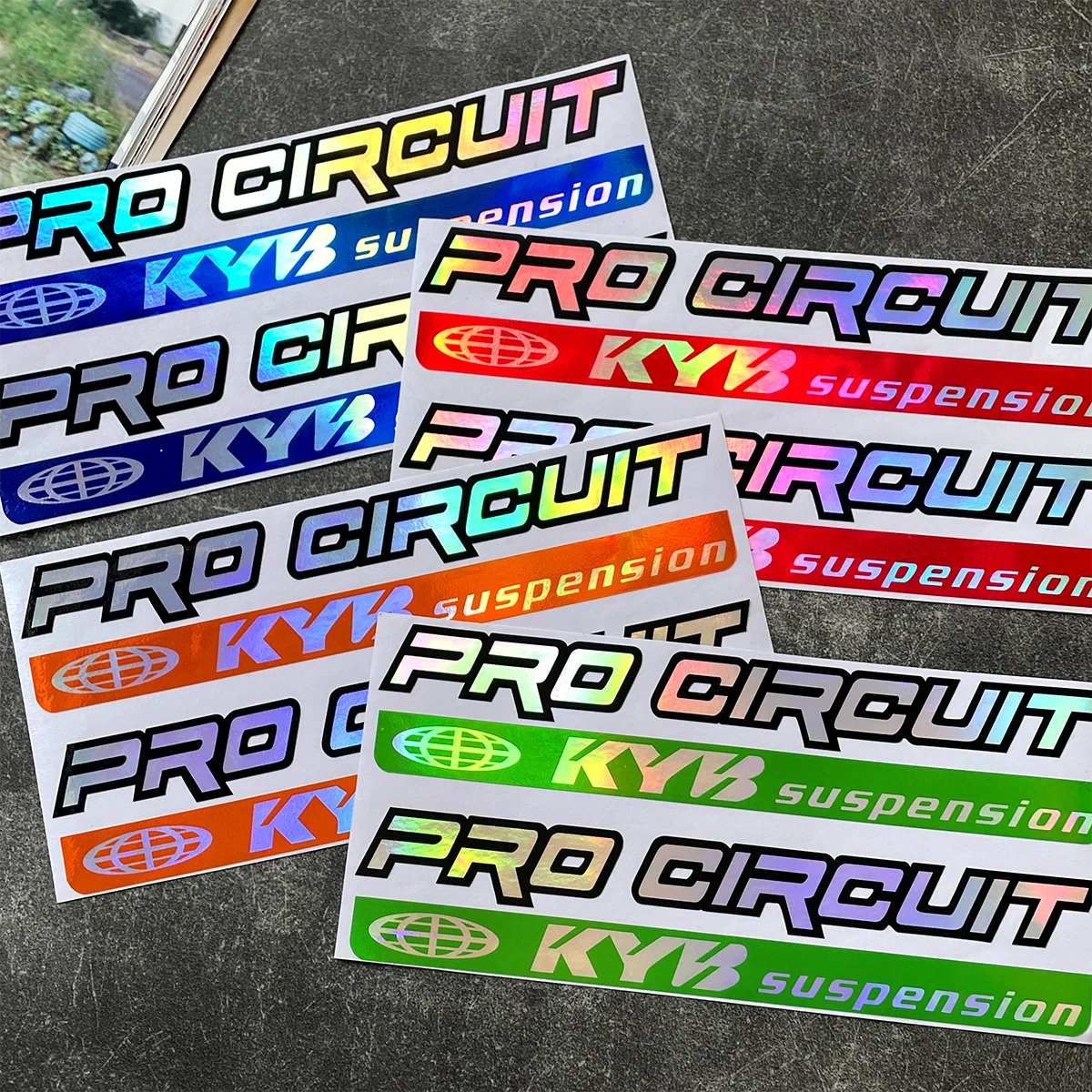 Autocollants de choc de Suspension de course arc-en-ciel KYB, accessoires de moto pour Kawasaki Z900 MT07 Tmax Suzuki Benelli KTM Honda