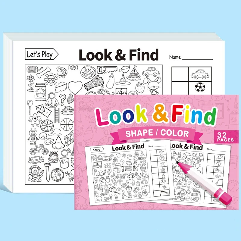 Look and Find Games Interactive Activity Drawing Book Coloring Book for 1000+ Patterns Searching for Hidden Items Game Book