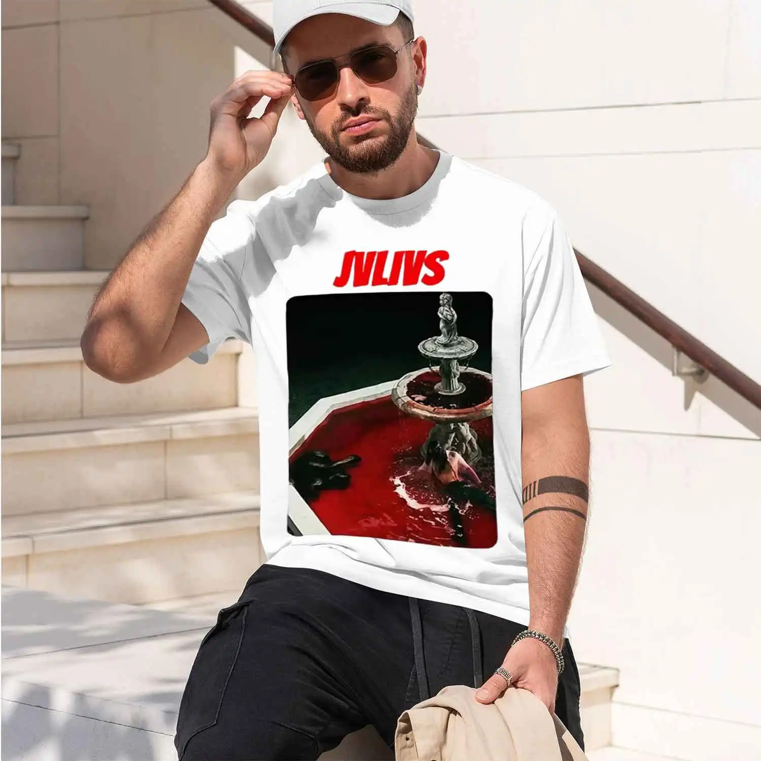 Horror Movie Style Men's T-Shirt Julius Blood Scene Summer Casual Wear Gift For Horror Fans 2026 New Model Short-sleeve crewneck