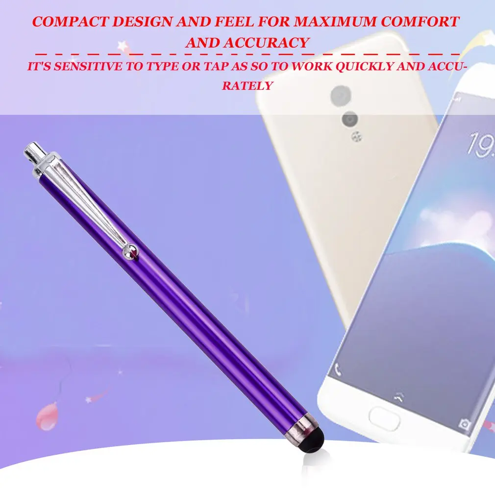 1 Pcs Round-head Design Metal Stylus Touch Screen Glass Lens Digitizer Replacement Pen for iPhone iPad Tablet Smart Phones