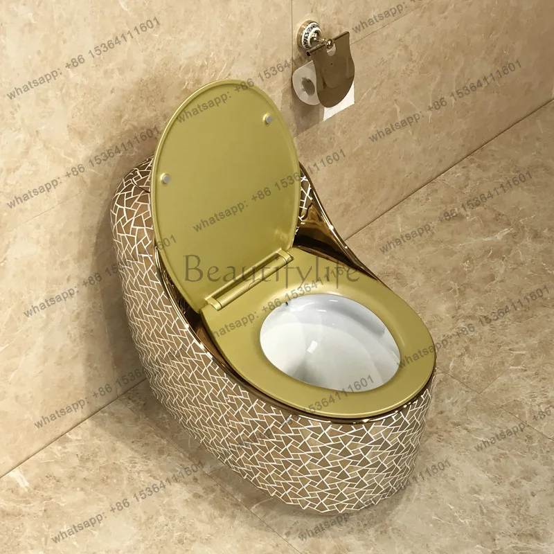 Creative color gold toilet electroplated gold water-saving toilet