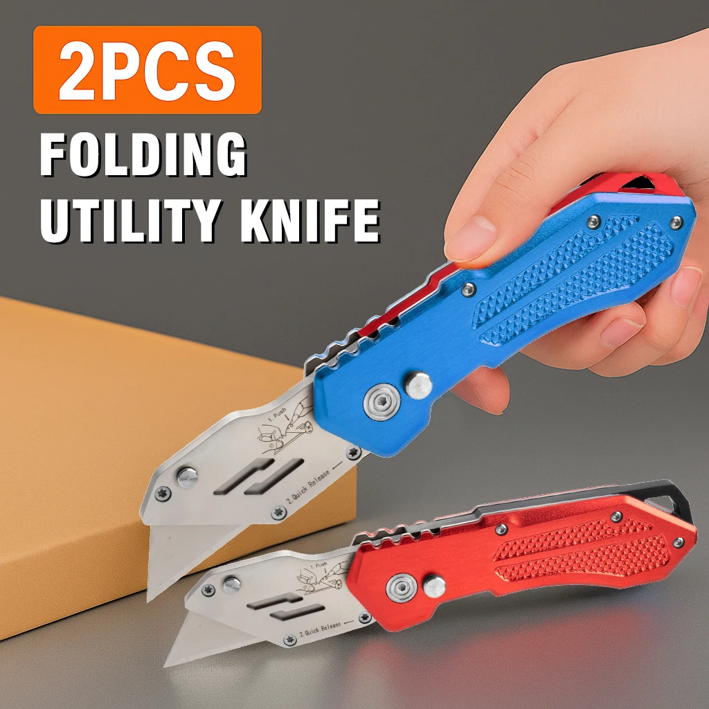 

DIYSELF Box Cutter Utility Knife, Pink Folding Utility Knife box cutters, Sharp Razor Knife Box Cutter Knife, Portable Box Knife