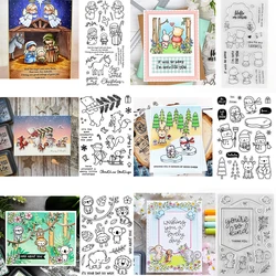 Winter Animal Christmas Besties Stamps and Cutting Dies Away in a Manger Monkey StampSet For DIY Scrapbooking Craft Card Making