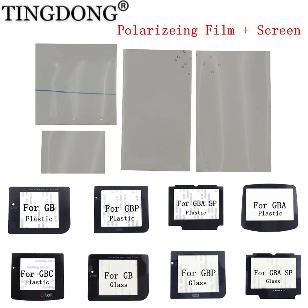 1Set For Gameboy GB GBP GBA SP GBC Back Lit Screen Modify Part Polarizing Film & LCD Screen Polarized Filter Film Sheet
